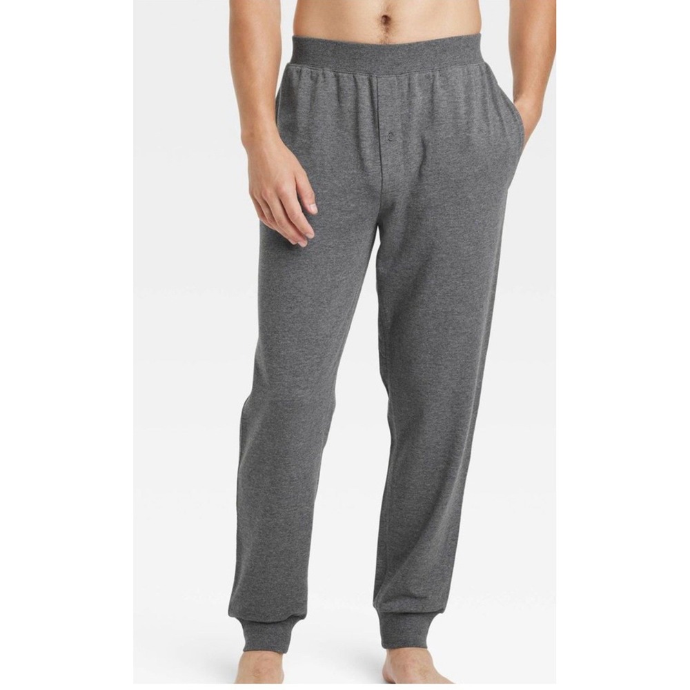 Mens Cotton modal Gray Knit Jogger lounge Pants Large pajamas pant Goodfellow